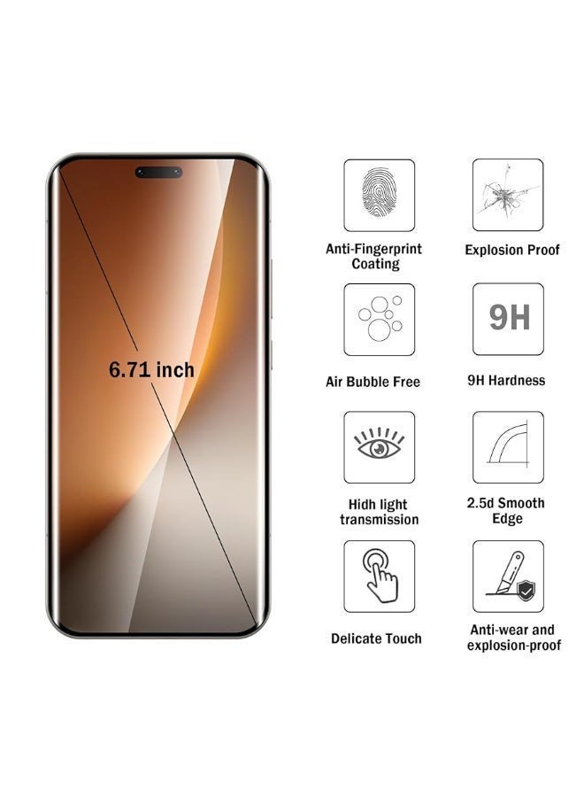 Muzz Honor Magic8 Pro Screen Protector, 3D Full Coverage 9H Tempered Glass Film, HD Clear Scratch Resistant, Bubble-Free For Honor Magic 8 Pro Screen Protector - Image 2